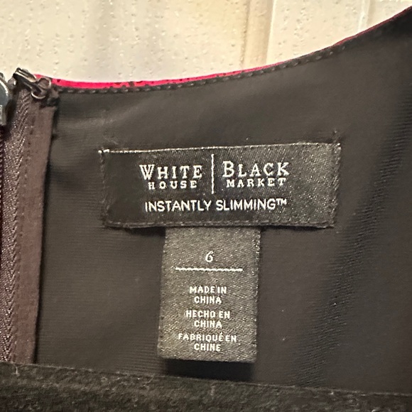 White House Black Market Red and Black knee length Dress Stretch Lining Size 6 - Picture 2 of 5